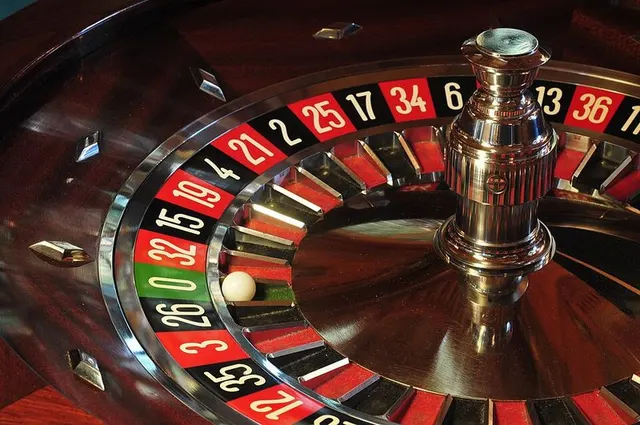 Roulette wheel in a casino