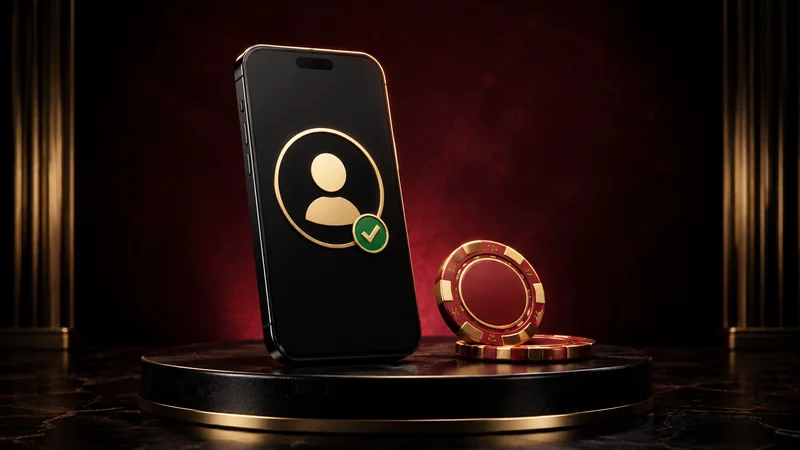 Illustration of mobile account setup with casino chips